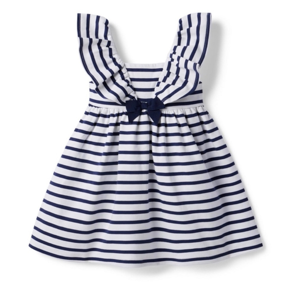 Janie and Jack Navy and White Striped Dress